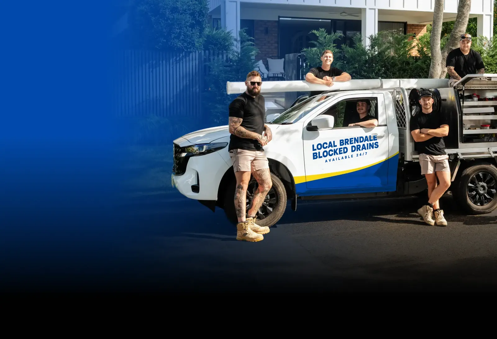 Local Brendale Blocked Drains team with the ute